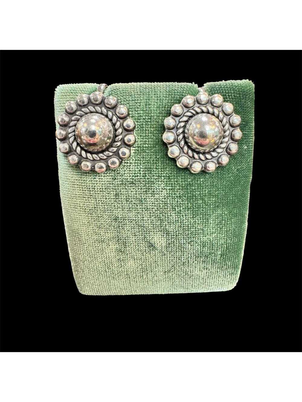 Vintage Southwest 925 Silver Sunflower Earring